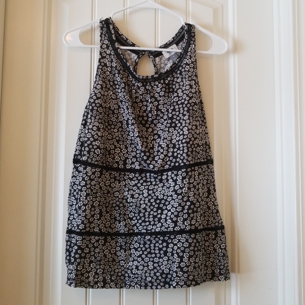 Black floral Old Navy Tank Top